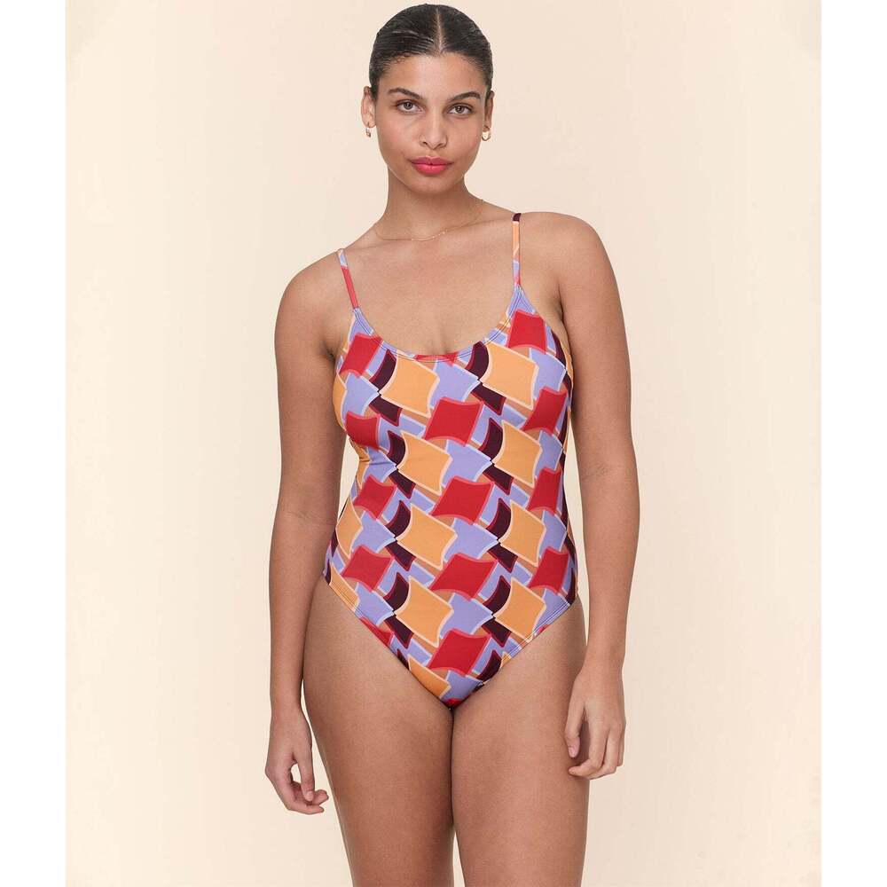 Andie The Amalfi One Piece - Eco Nylon - Mod Geo - Long Torso Size MED